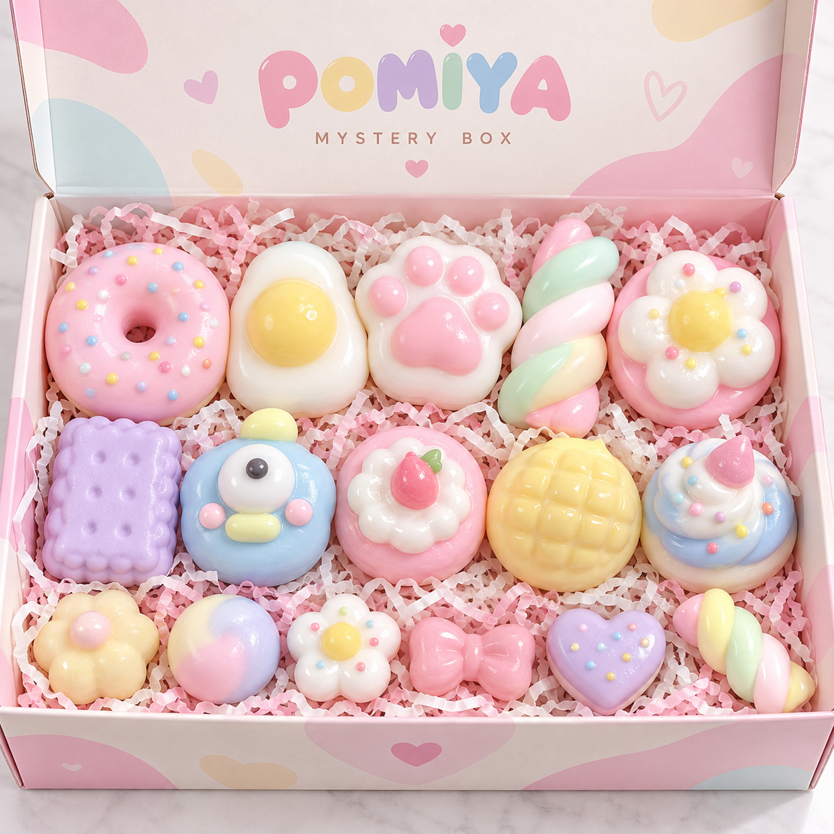 POMIYA 15-Piece Crunchy Squishy Mystery Box
